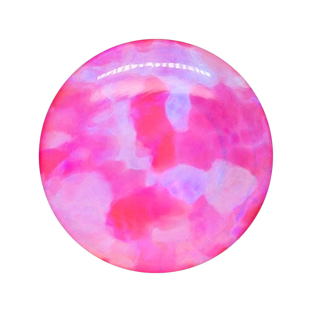 Single Gem Plugs ( Eyelets ) with Opal Cabochon - Hot Pink Opal