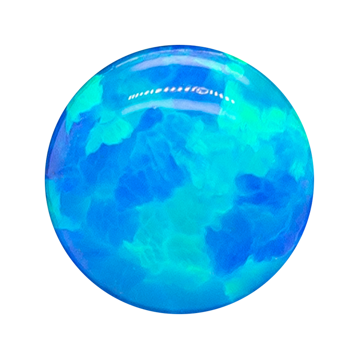 Single Gem Plugs ( Eyelets ) with Opal Cabochon - Dark Blue Opal