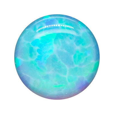 Single Gem Plugs ( Eyelets ) with Opal Cabochon - Light Blue Opal