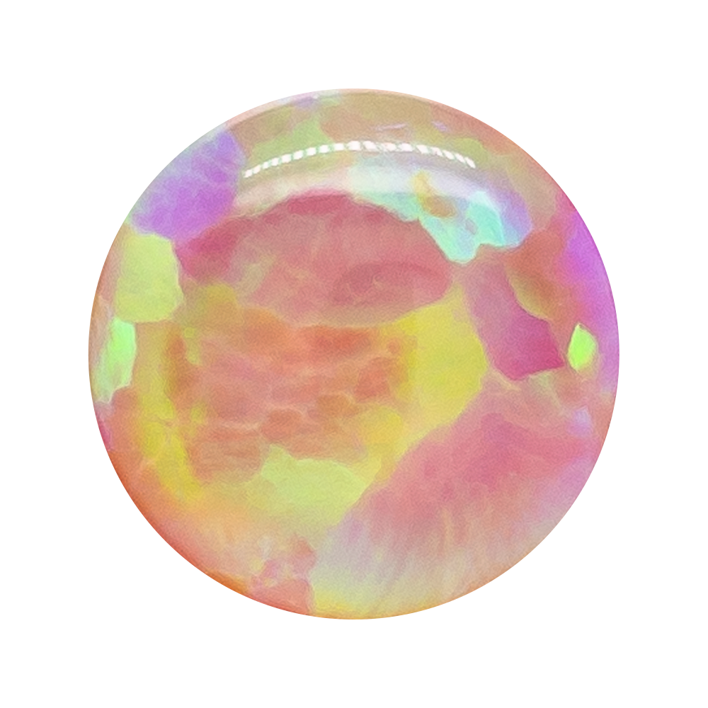 Single Gem Plugs ( Eyelets ) with Opal Cabochon - Bubblegum Pink Opal