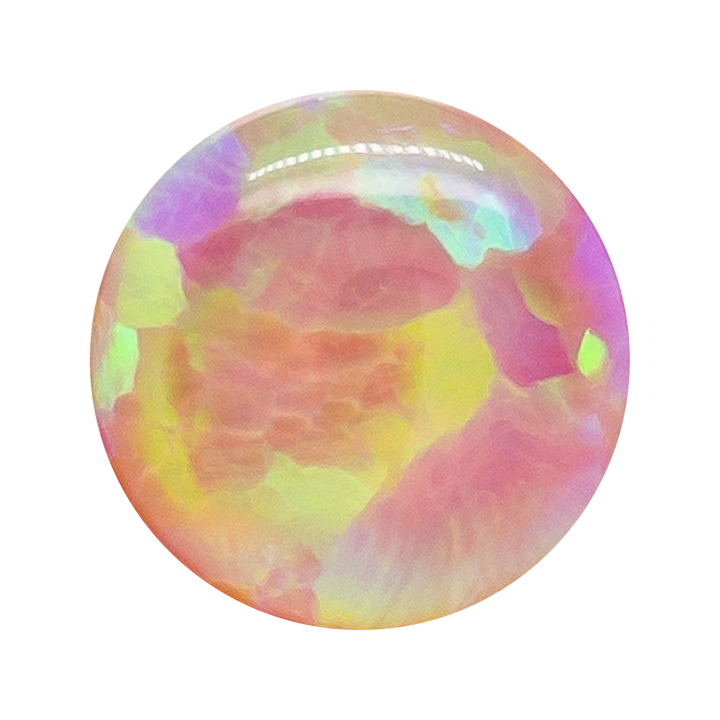 Single Gem Plugs ( Eyelets ) with Opal Cabochon - Bubblegum Pink Opal