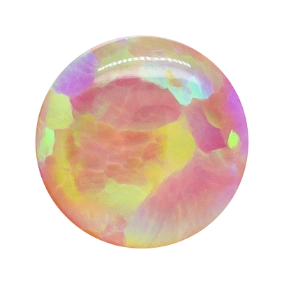 Single Gem Plugs ( Eyelets ) with Opal Cabochon - Bubblegum Pink Opal