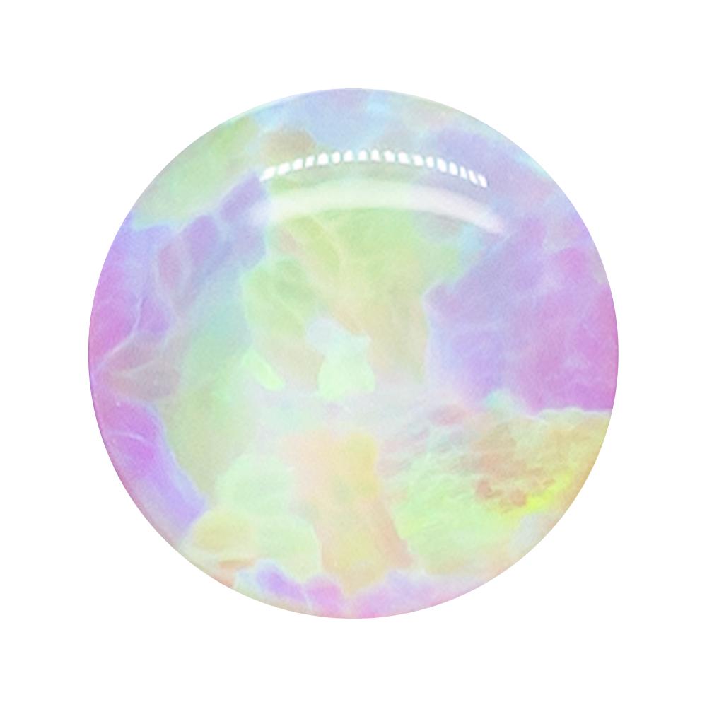 Single Gem Plugs ( Eyelets ) with Opal Cabochon - Light Pink Opal