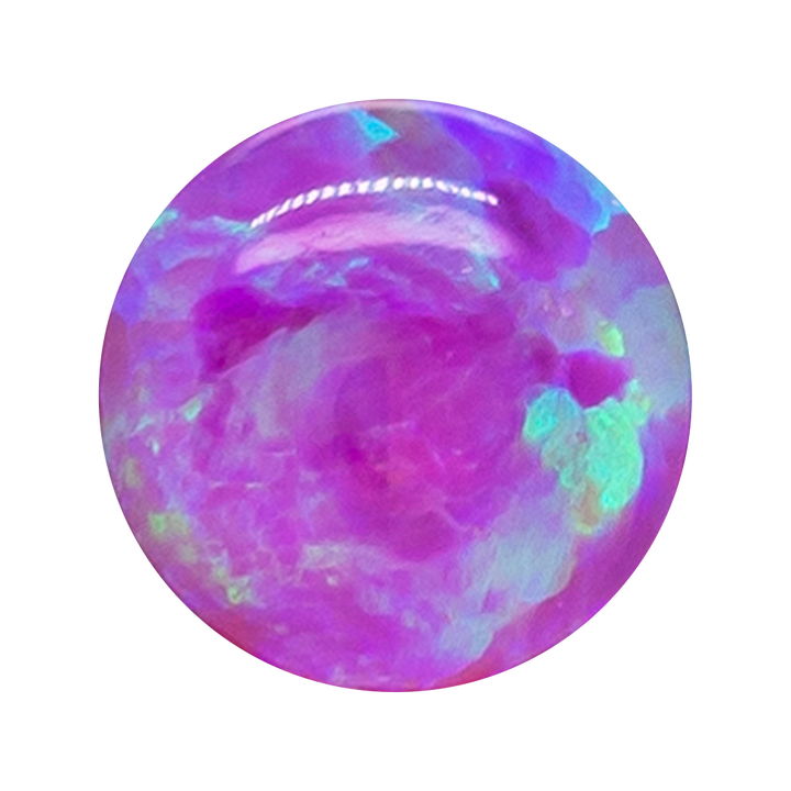 Single Gem Plugs ( Eyelets ) with Opal Cabochon - Dark Pink Opal