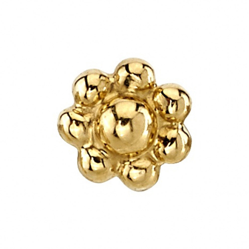 Bead Flower Cluster Threaded End in Gold