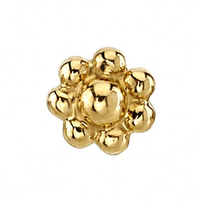 Bead Flower Cluster Threaded End in Gold