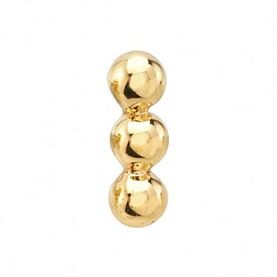 Linear Tri Bead Cluster Threaded End in Gold