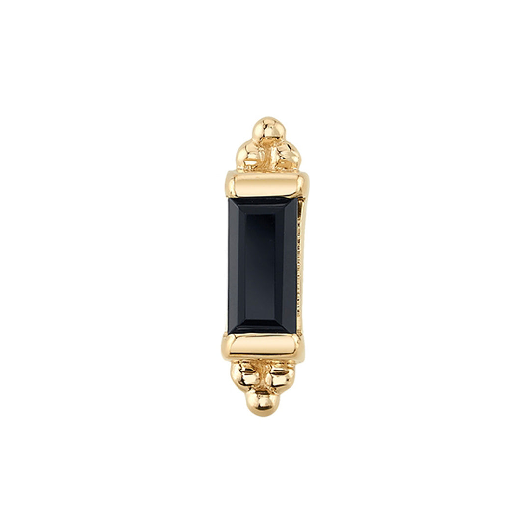 "Siva" Threaded End in Gold & Platinum with Faceted Onyx