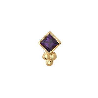 "Thea" Threaded End in Gold with Amethyst