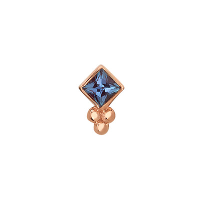 "Thea" Threaded End in Gold with London Blue Topaz