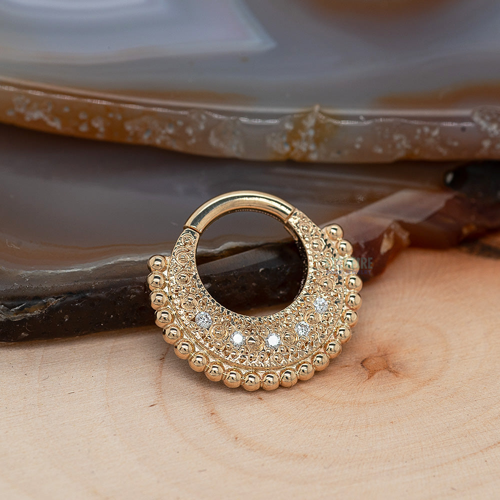 "Inara" Hinge Ring in Gold with Diamonds