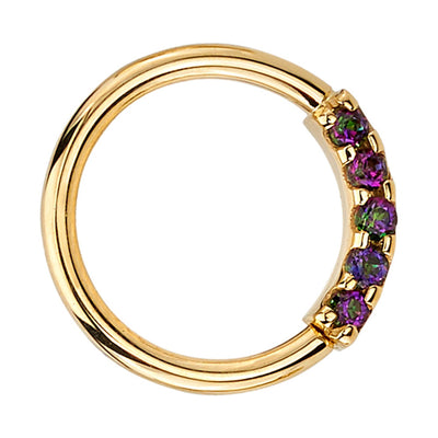 "Blaze 5" Seam Ring in Gold with Mystic Topaz