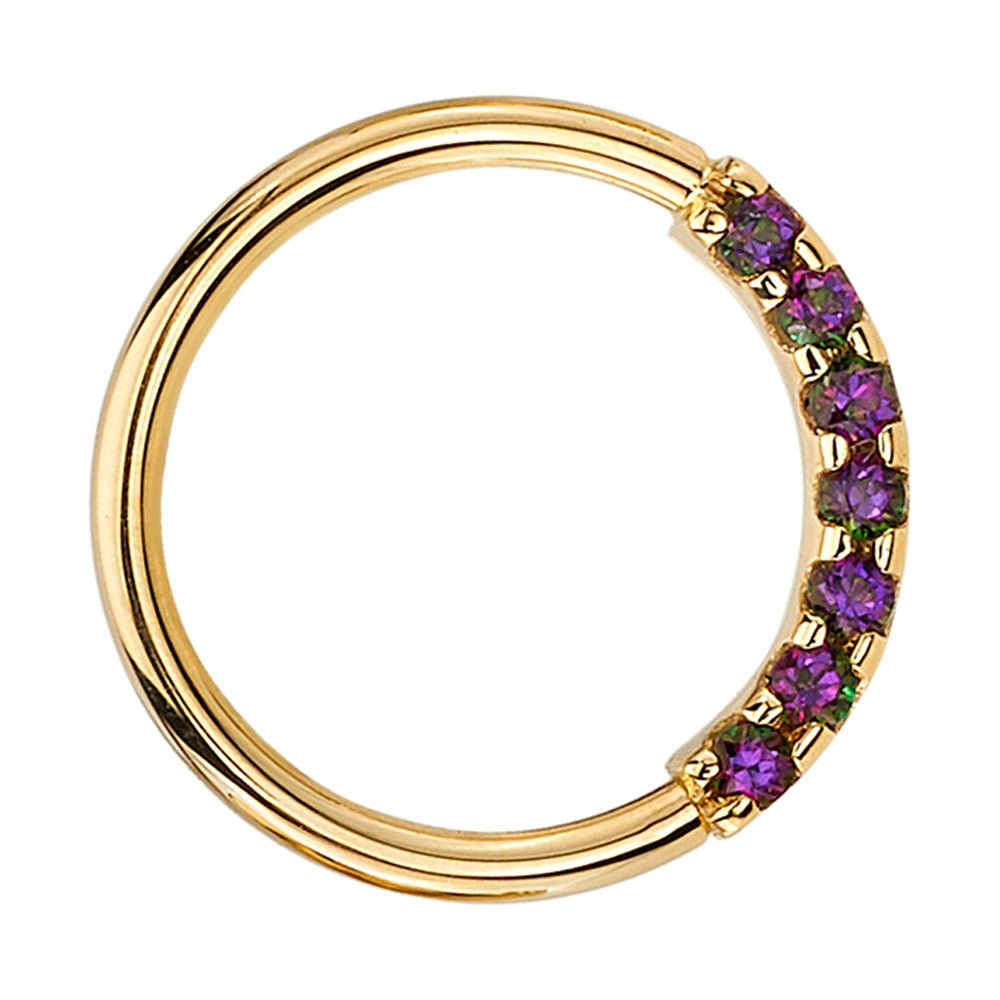 "Blaze 7" Seam Ring in Gold with Mystic Topaz