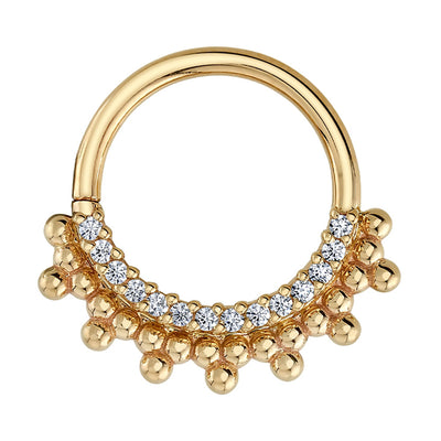 "Auron" Nostril Seam Ring in Gold with DIAMONDS