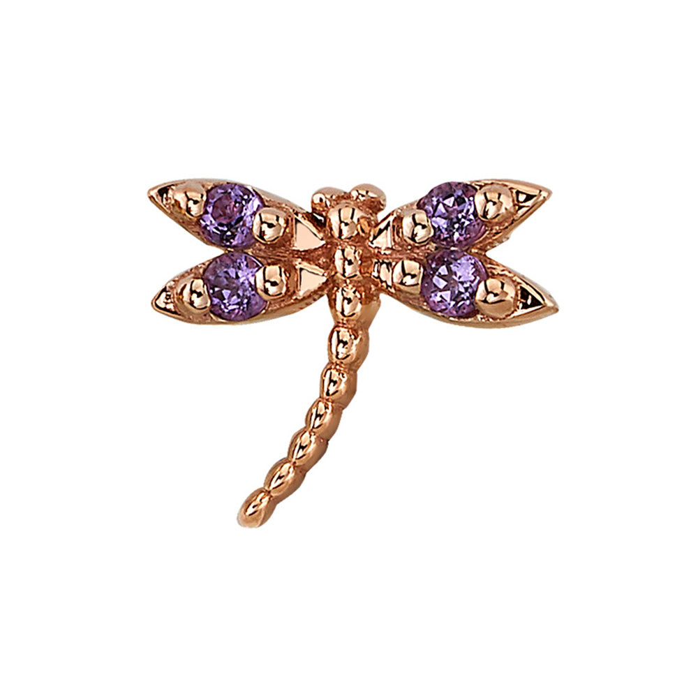 threadless: "Damselfly" Pin in Gold with Amethyst