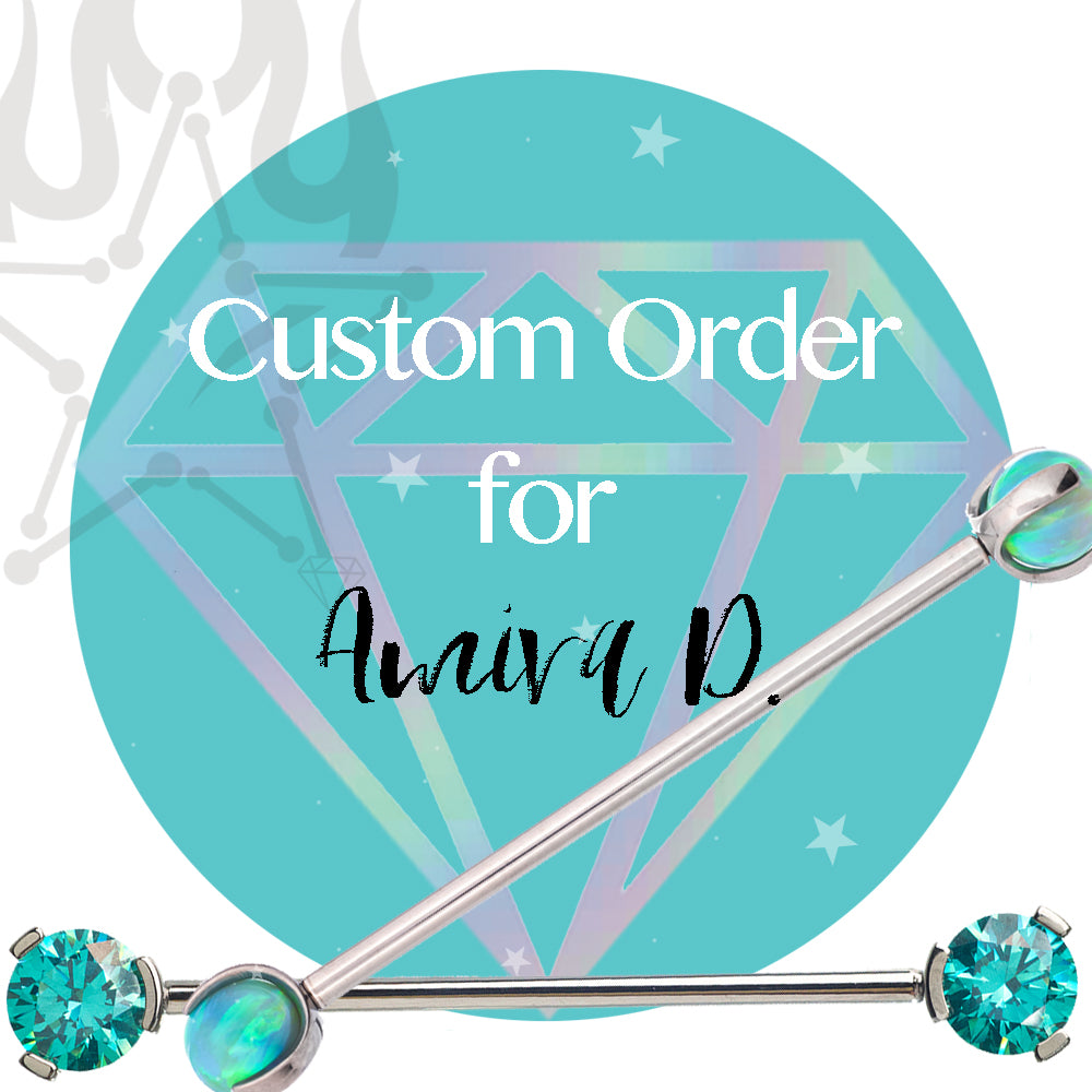 Special / Custom Order for Amira D. - "Heart Altura" Threaded End in Gold with Padparadscha Sapphire & White CZ's