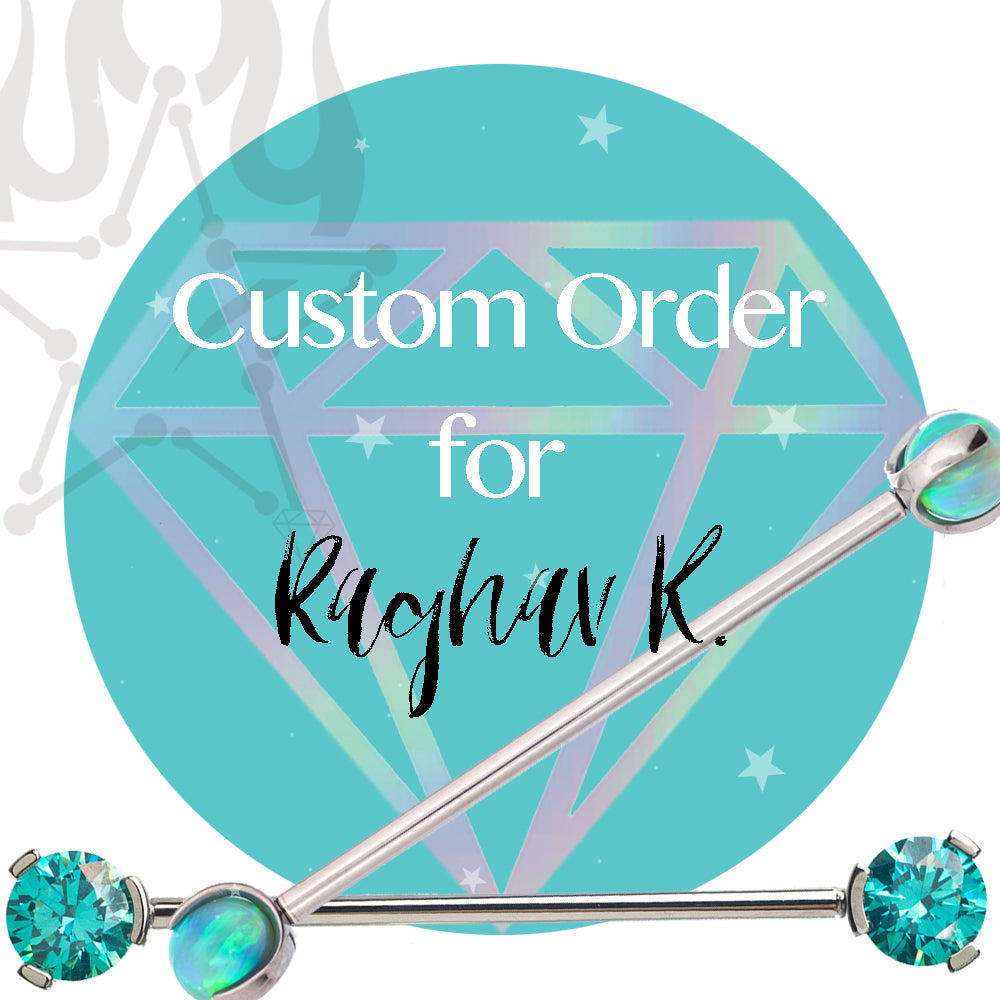 Special / Custom Order for Raghav K. - "The Watcher" Threaded End in Gold with Tanzanite & Diamonds
