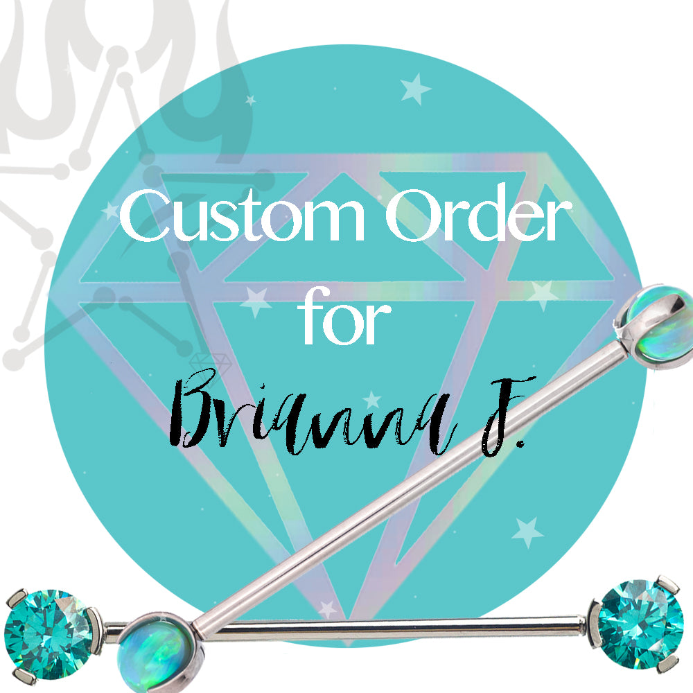 Special / Custom Order for Brianna F. - Forward Facing Nipple Barbells in Gold with Peridot