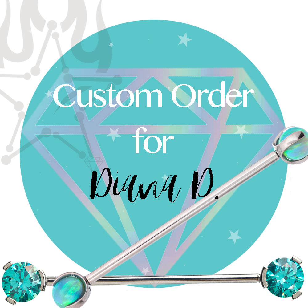Special / Custom Order for Diana D. - "Mini Pleades" Threaded End in Gold with Sandblasted Swiss Blue Topaz & Gold Beads
