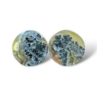 Stone Plugs - Marcasite in Agate