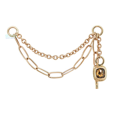 "Sandman" Chain Attachment in Gold with Yellow Diamond