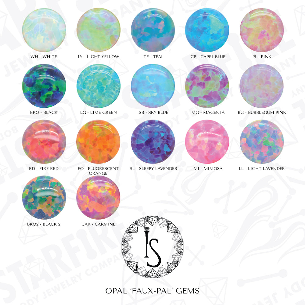 Opal in Bezel & Opal Ball in Prongs Curved Barbell