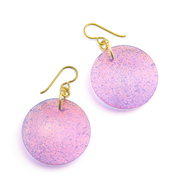 Deluxe Dichroic Eclipse Earrings - Lavender Gold