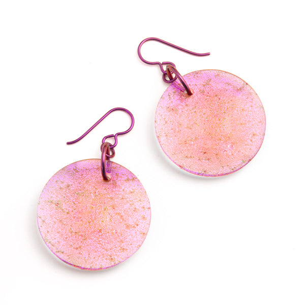 Deluxe Dichroic Eclipse Earrings - Plum