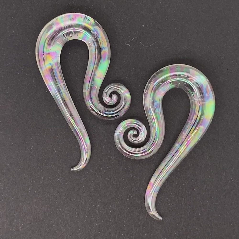 Glass Mini Leos - Oil Slick UV Clear Pink
