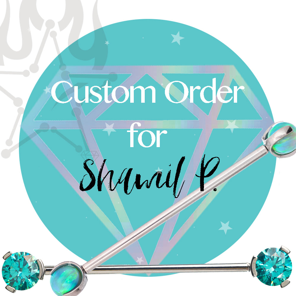 Special / Custom Order for Shamil P. - "Starflower" Threaded End in Gold with Blue Sapphires