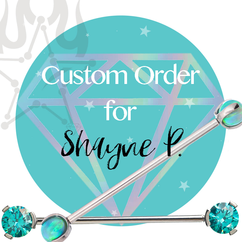 Special / Custom Order for Shayne P. - "Half Supernova" Threaded End in Gold with Chatham Alexandrite & Mercury Mist Topaz surrounding a Genuine White Opal