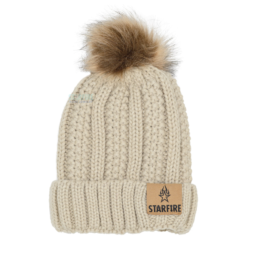Starfire Kids Fuzzy Lined Fur Pom CC Beanie