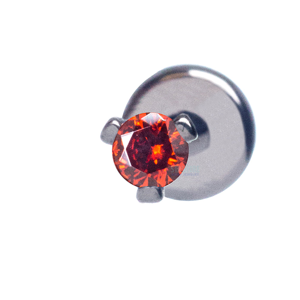 2.5mm 3 Prong-Set Faceted Gem on Flatback