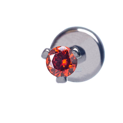 2.5mm 3 Prong-Set Faceted Gem on Flatback