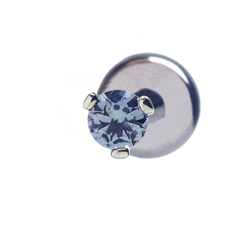 2.5mm 3 Prong-Set Faceted Gem on Flatback