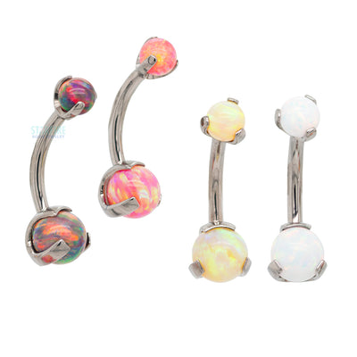 Prong Opal Ball Navel Curve