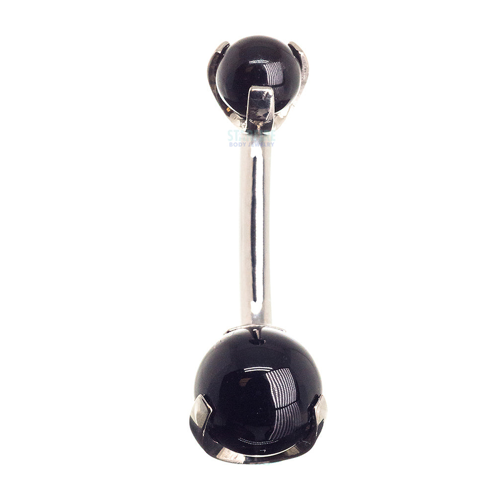 Stone Ball Navel Curve in Prong Setting
