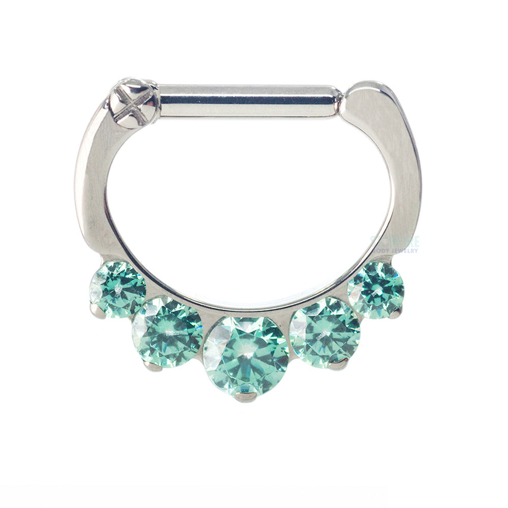 "Odyssey" Clicker #6 with 5 Graduated Faceted Gems- 16 ga. 1/4" post