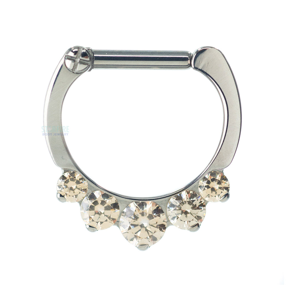 "Odyssey" Clicker #6 with 5 Graduated Faceted Gems- 16 ga. 1/4" post