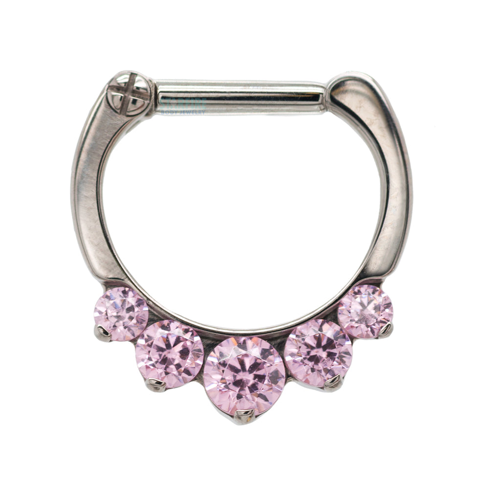 "Odyssey" Clicker #6 with 5 Graduated Faceted Gems- 16 ga. 1/4" post