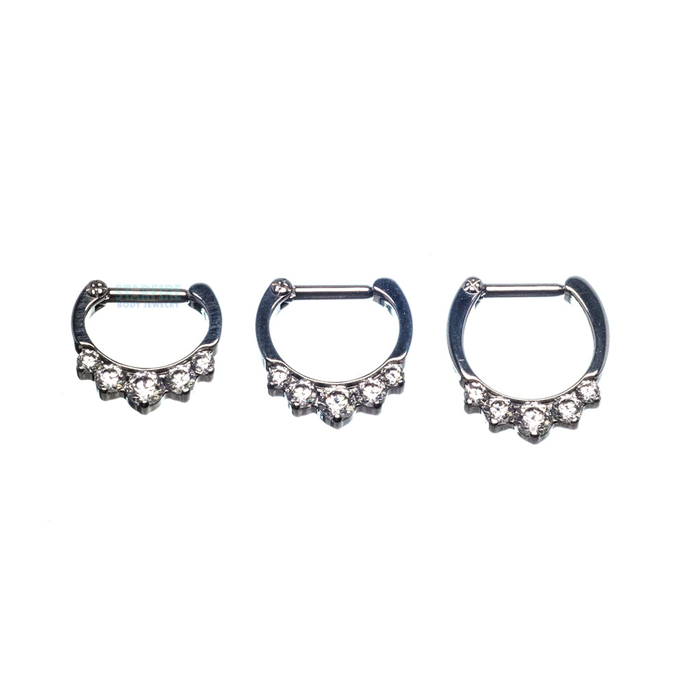 "Odyssey" Clicker #6 with 5 Graduated Faceted Gems- 16 ga. 1/4" post