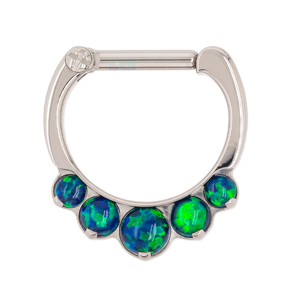 "Odyssey" Clicker #8 with 5 Graduated Opals - 16 ga. 1/4" post