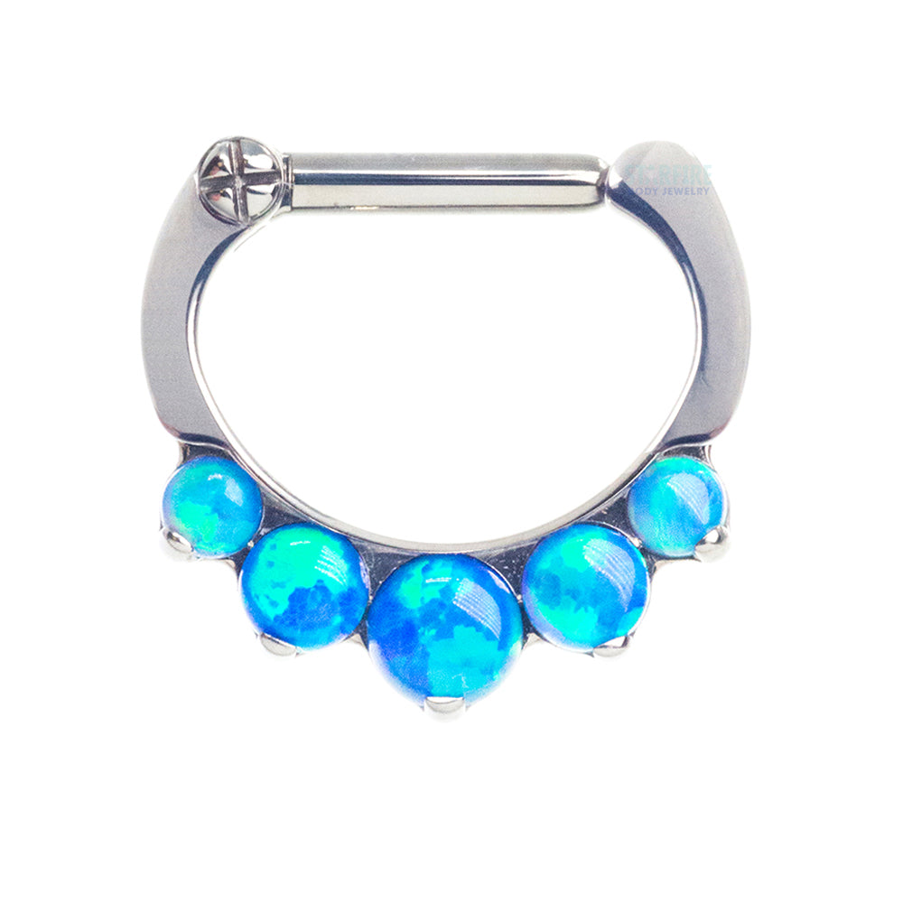"Odyssey" Clicker #8 with 5 Graduated Opals - 16 ga. 1/4" post