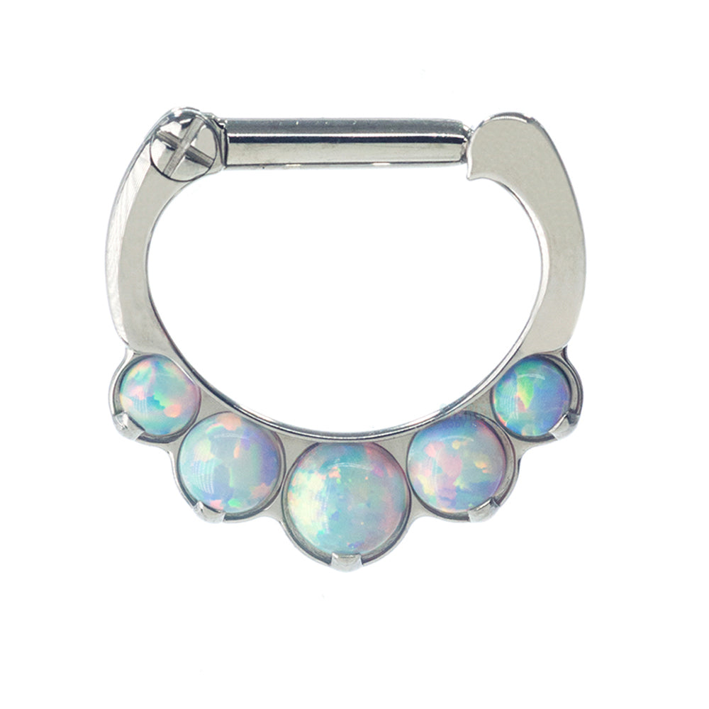 "Odyssey" Clicker #8 with 5 Graduated Opals - 16 ga. 1/4" post
