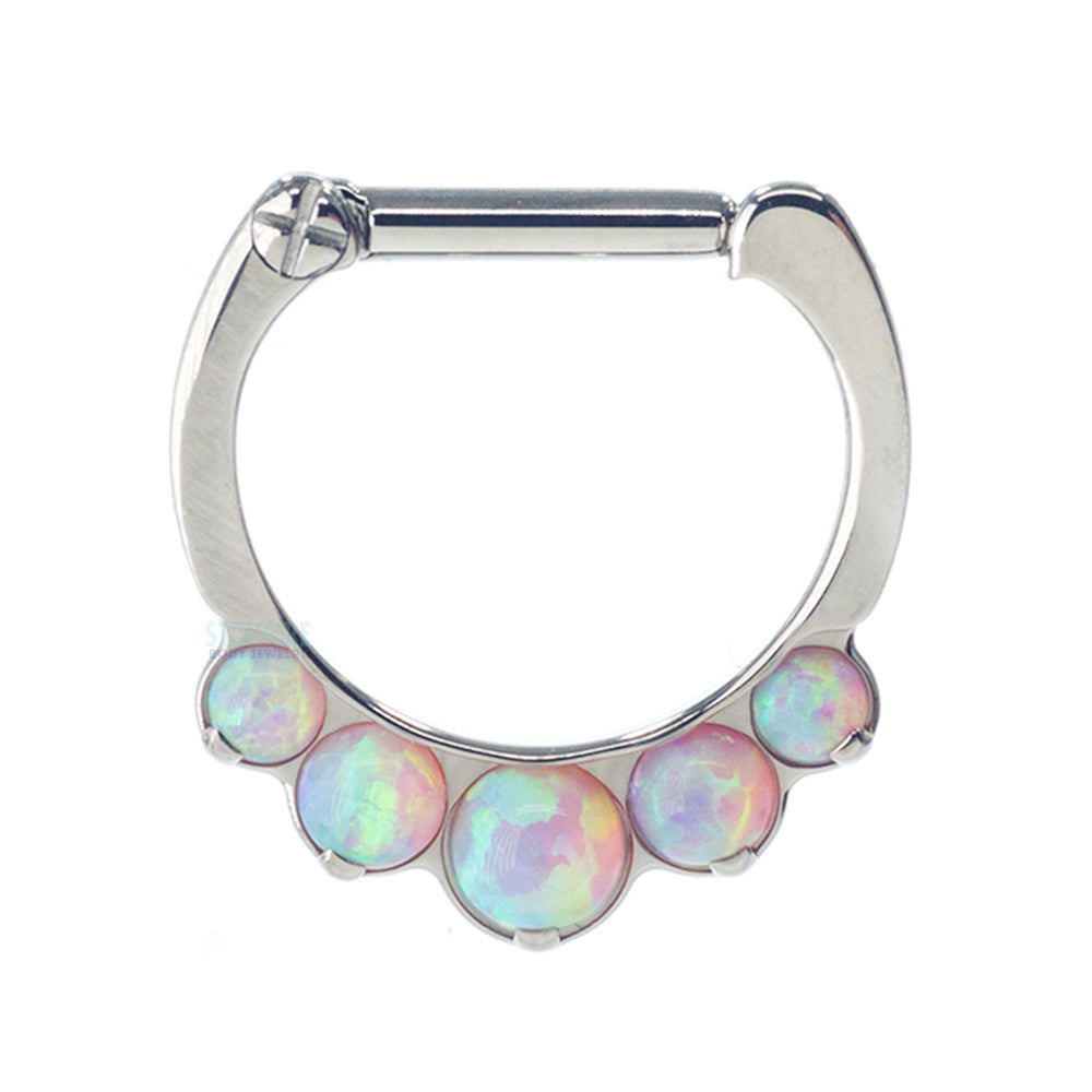 "Odyssey" Clicker #8 with 5 Graduated Opals - 16 ga. 1/4" post