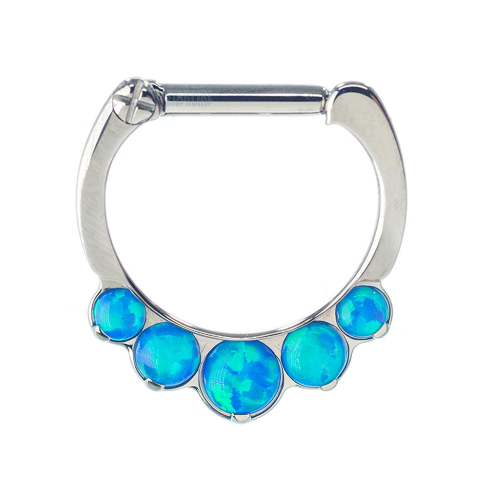 "Odyssey" Clicker #8 with 5 Graduated Opals - 16 ga. 1/4" post