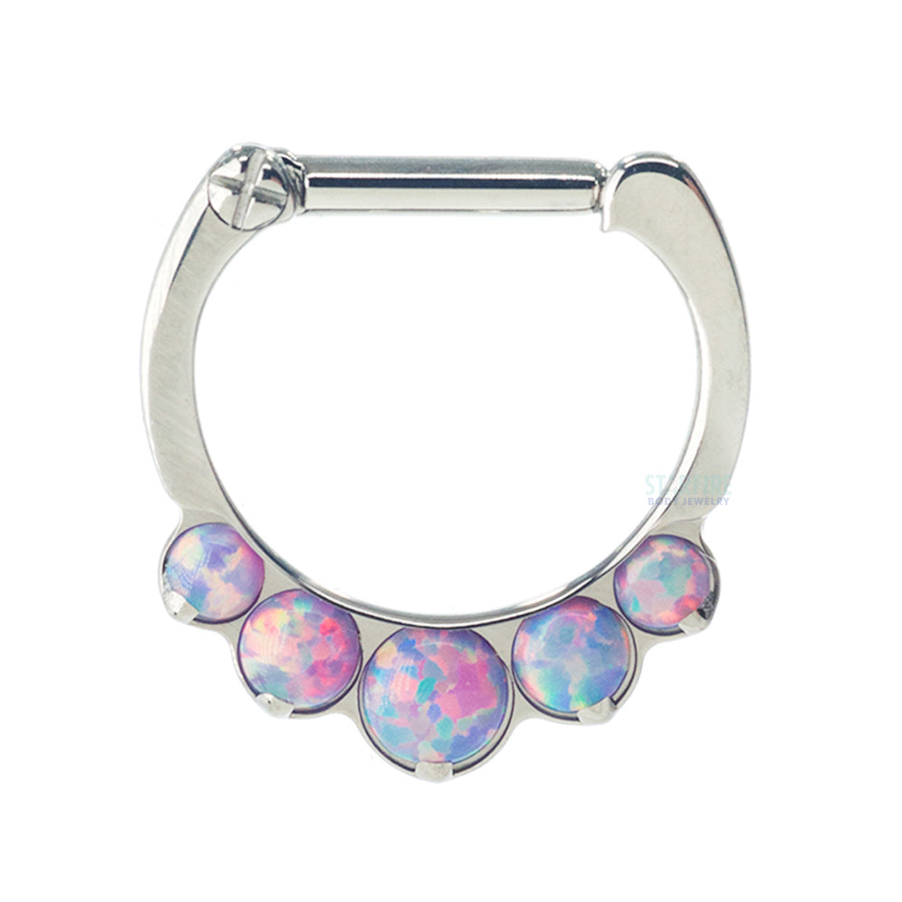"Odyssey" Clicker #8 with 5 Graduated Opals - 16 ga. 1/4" post