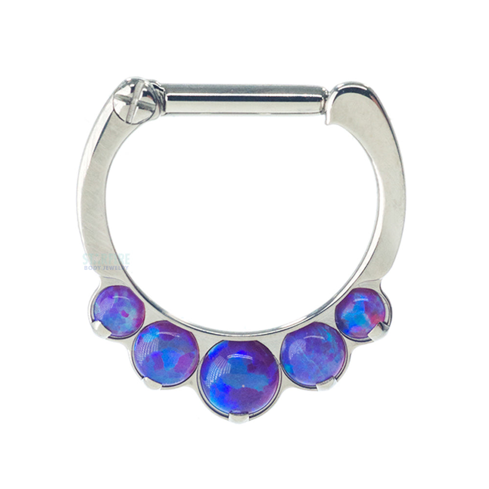 "Odyssey" Clicker #8 with 5 Graduated Opals - 16 ga. 1/4" post
