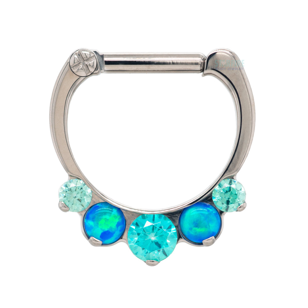 "Odyssey" Clicker #27 Graduated 'Mixed Gem 1' with Faceted Gems & Opals - 1/4" post