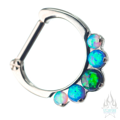 "Odyssey" Clicker #8 with 5 Graduated Opals - 16 ga. 1/4" post - custom color combos